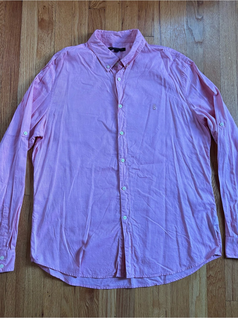 John Varvatos Light Pink Long-Sleeve Button-Down Shirt XL